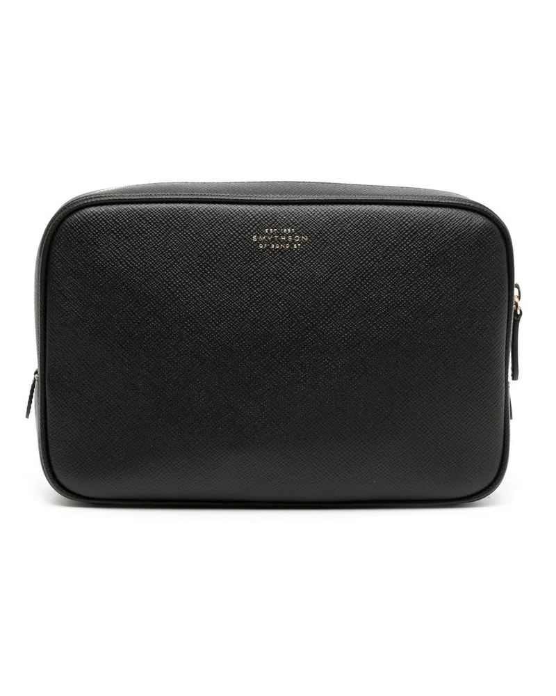 Smythson Kulturbeutel mit Logo-Prägung - Schwarz Schwarz