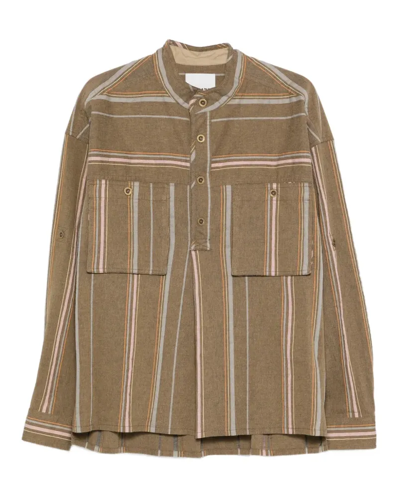 Isabel Marant Ralvin striped long-sleeve shirt - Braun Braun