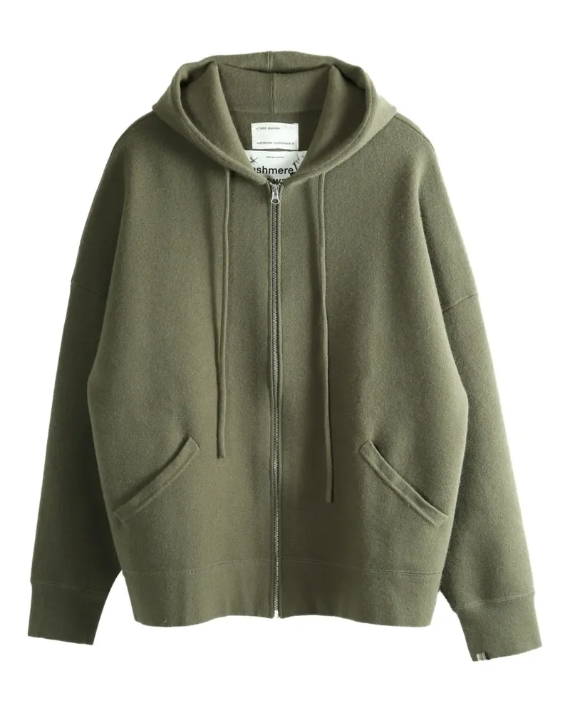 extreme cashmere zip-up knitted hoodie - Grün Grün
