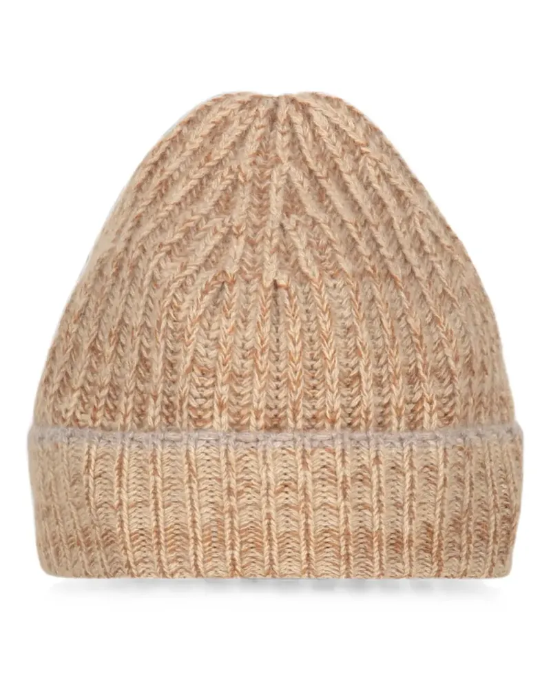 Malo ribbed-knit cashmere beanie hat - Nude Nude