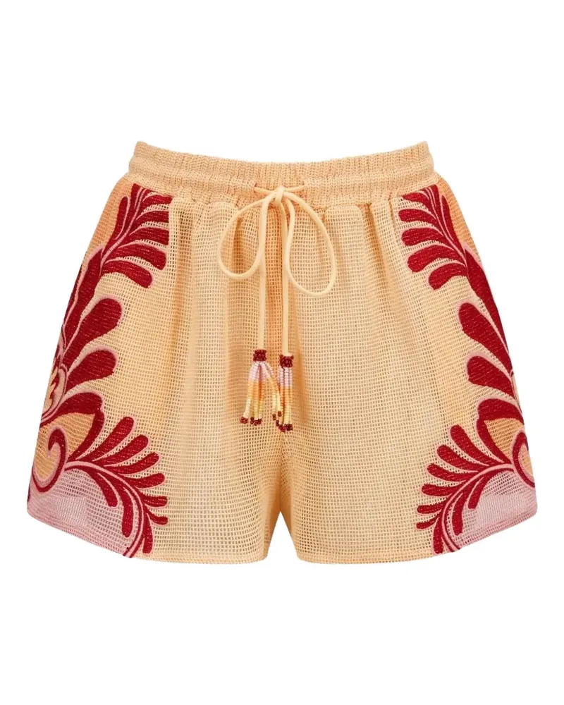 FARM Rio Shorts mit Paisley-Stickerei - Gelb Gelb