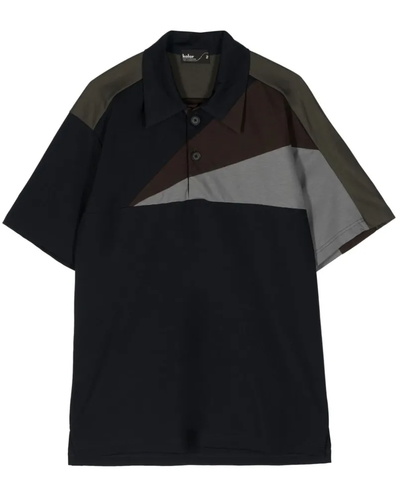 kolor Poloshirt in Colour-Block-Optik Schwarz