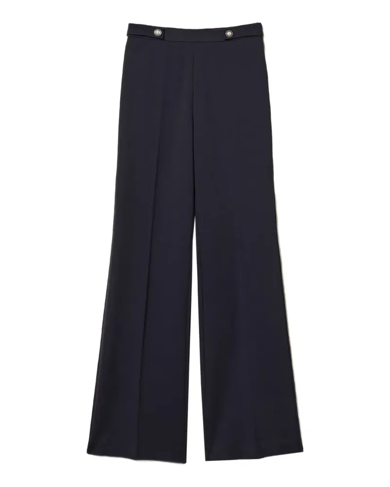 Twin-Set pearl-button wide-leg trousers - Blau Blau