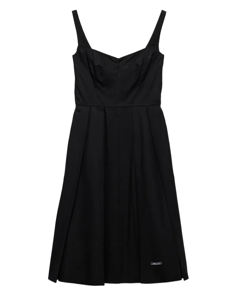 Prada Midikleid aus Baumwolle - Schwarz Schwarz