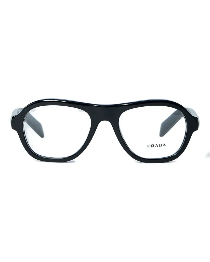 Prada pilot-frame logo-embellishment glasses - Schwarz Schwarz