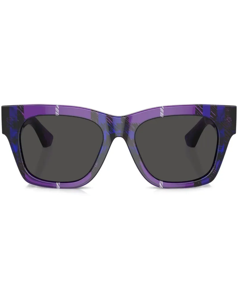 Burberry Karierte Sonnenbrille im Wayfarer-Design - Violett Violett
