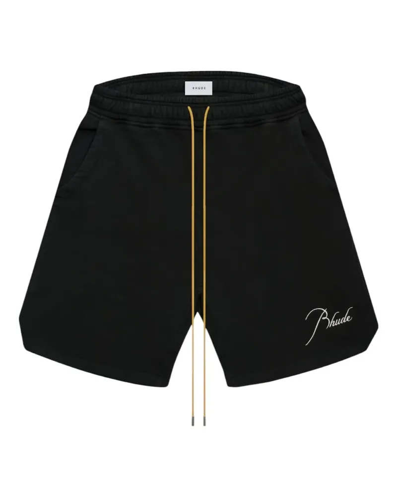 RHUDE logo-embroidered drawstring shorts - Schwarz Schwarz