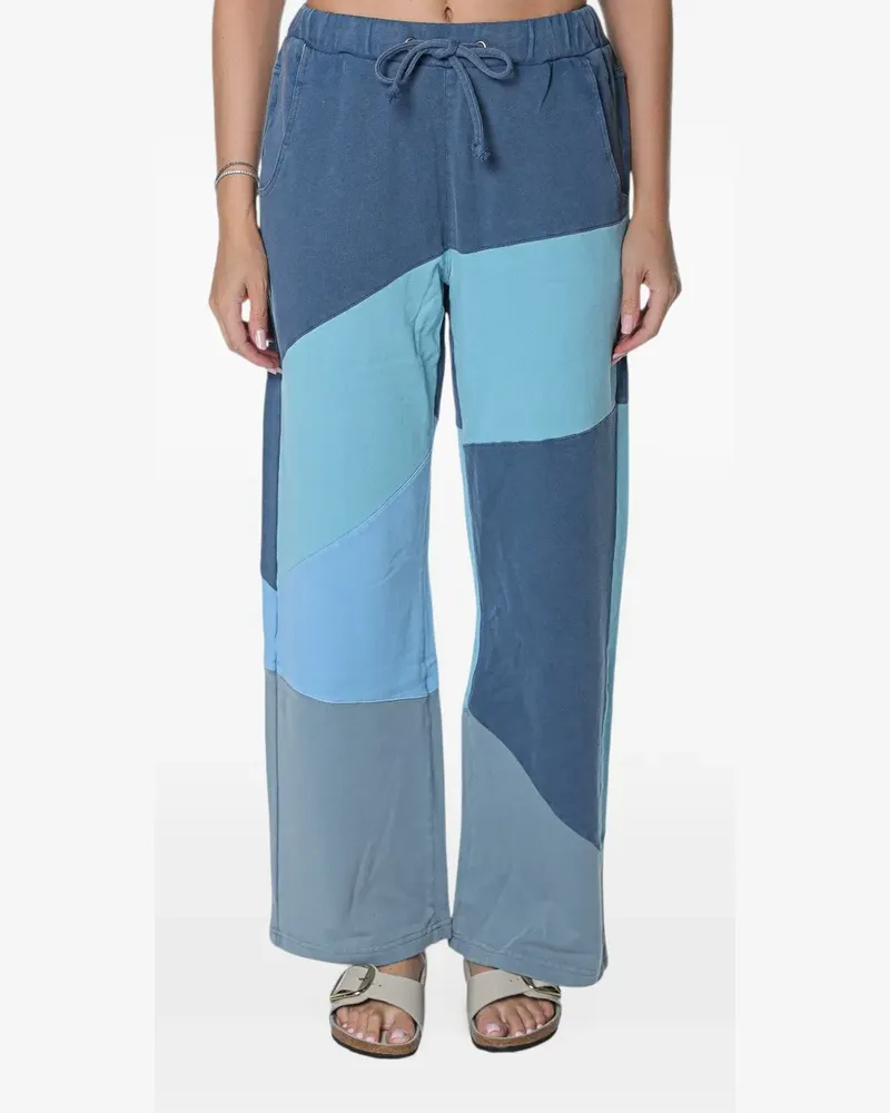 One Teaspoon patchwork wide-leg track pants - Blau Blau