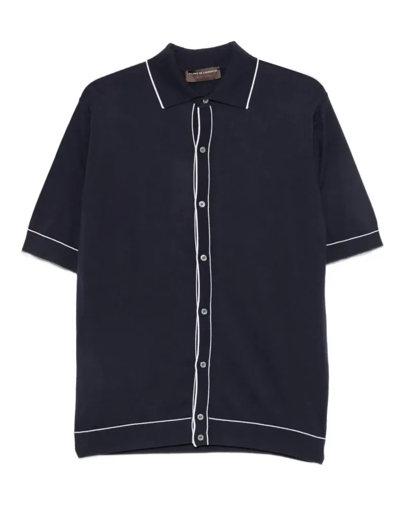 Filippo de Laurentiis short-sleeve trim-detail shirt - Blau Blau