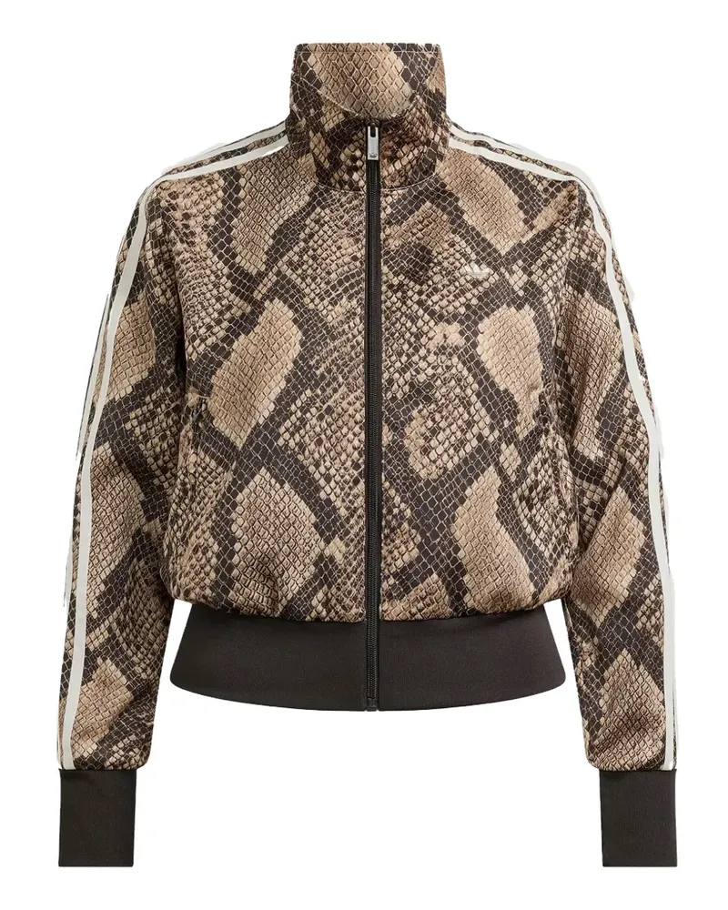 adidas satin snake-print Firebird track jacket - Braun Braun