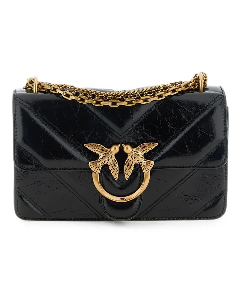 Pinko Love chevron-stitched shoulder bag - Schwarz Schwarz