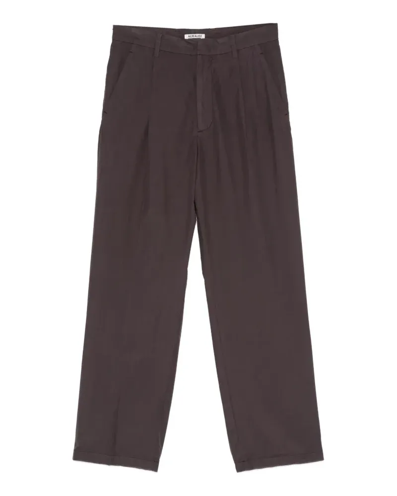 AURALEE garment-dyed pleated trousers - Braun Braun