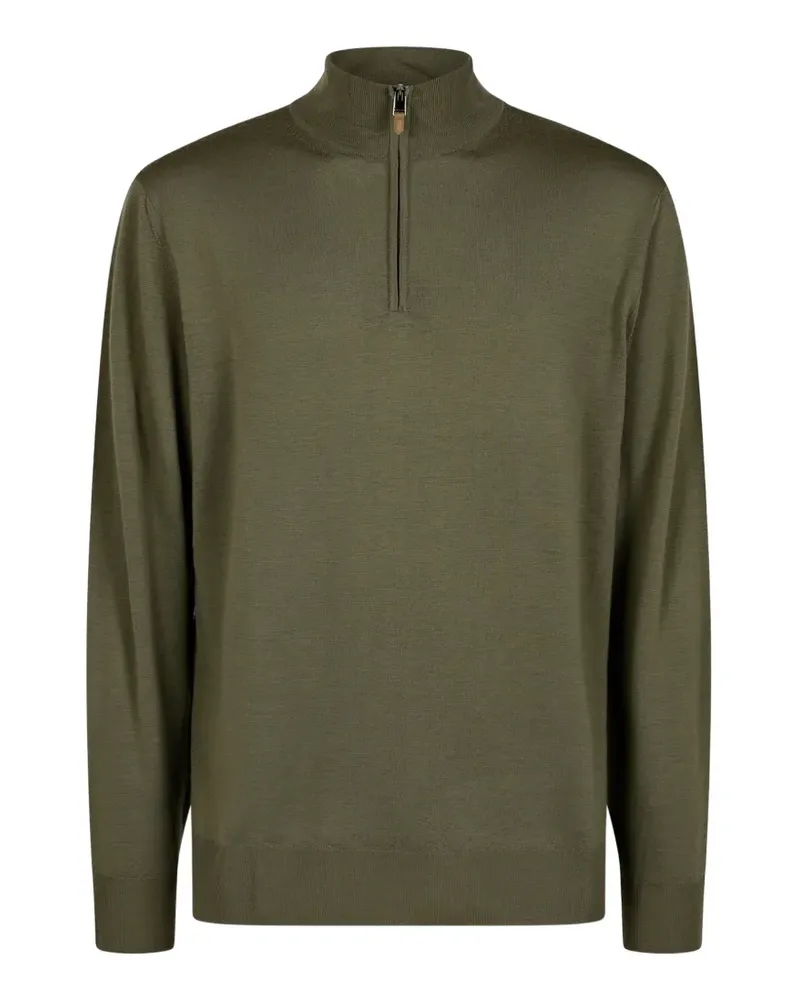 Canali Pullover mit kurzem Reißverschluss - Grün Grün