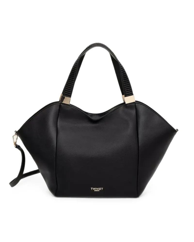 Twin-Set logo-lettering tote bag - Schwarz Schwarz