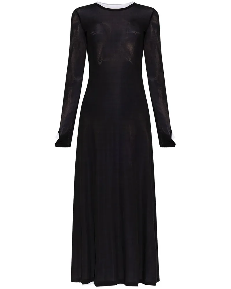 Helmut Lang Langes Kleid im Layering-Look - Schwarz Schwarz