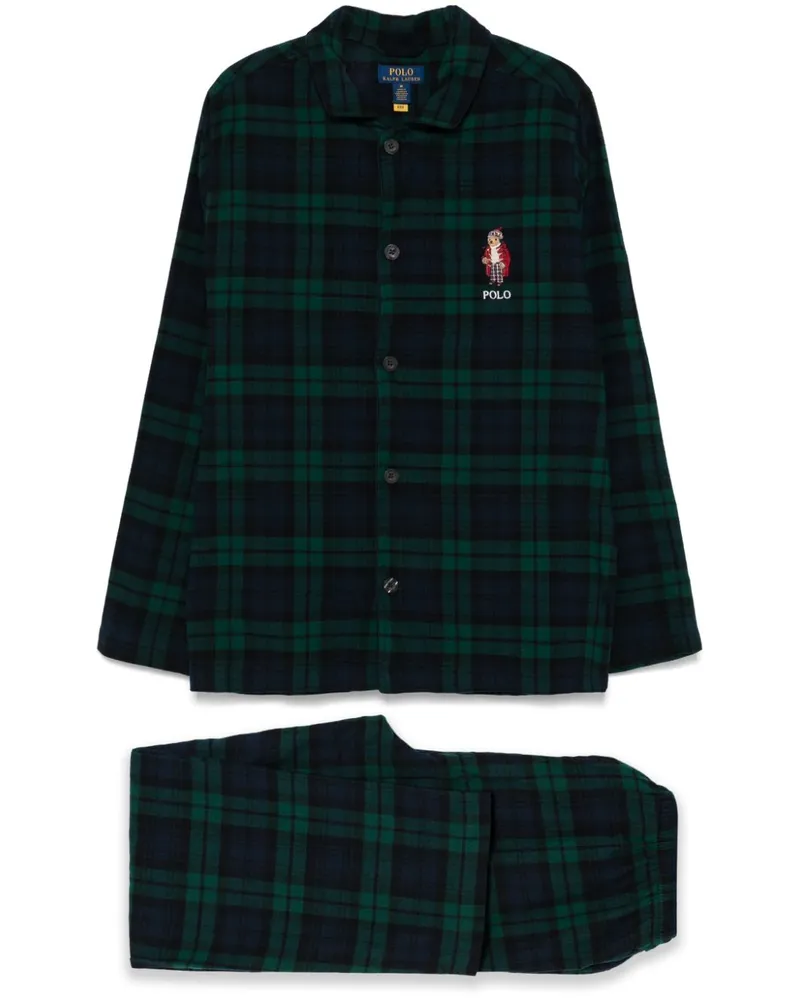 Ralph Lauren Polo Bear Pyjama aus Flanell - Blau Blau