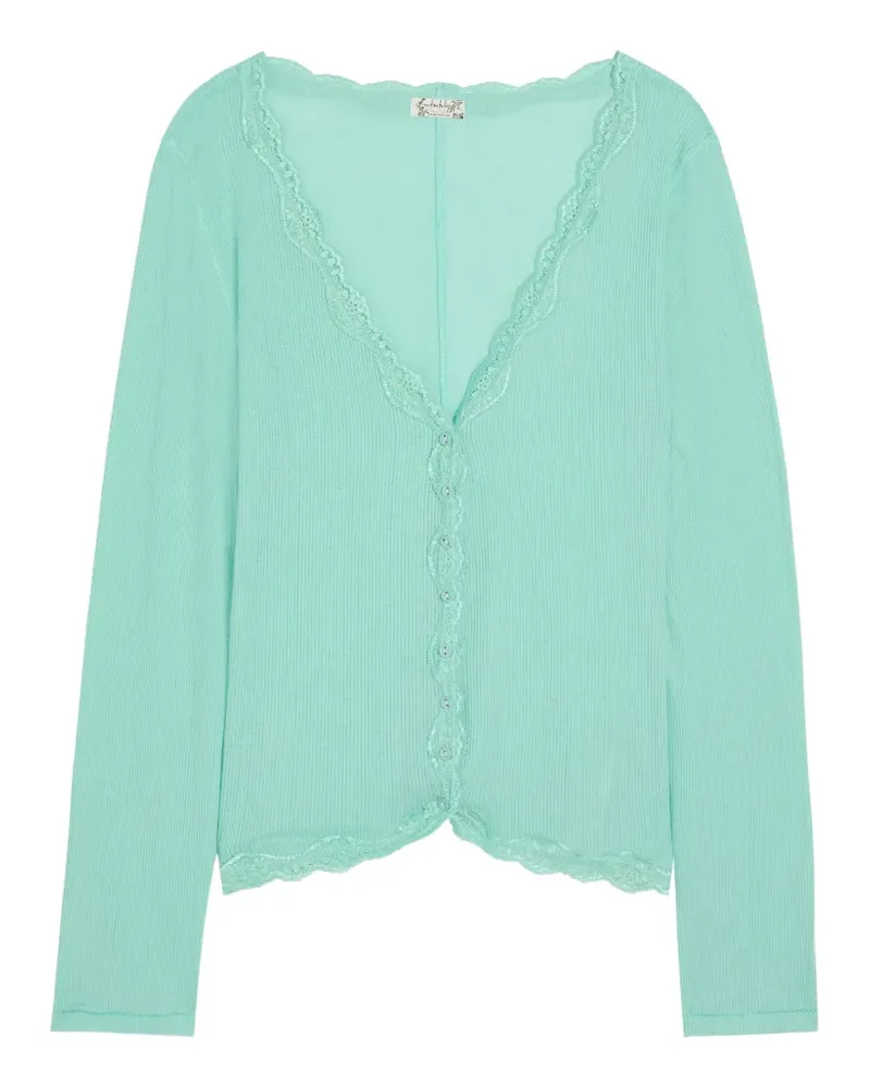 Free People Geknöpfter Big Love Cardigan - Grün Grün