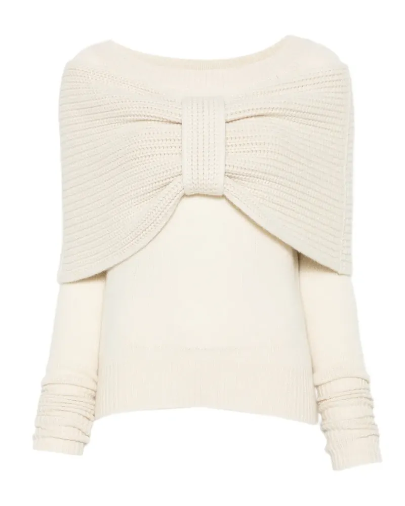 Ermanno Scervino Gerippter Pullover mit Schleife - Nude Nude
