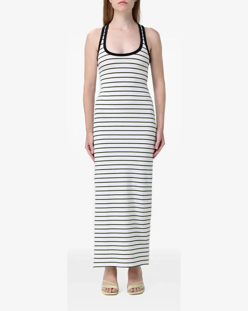 Patrizia Pepe striped cut-out maxi dress - Weiß Weiß