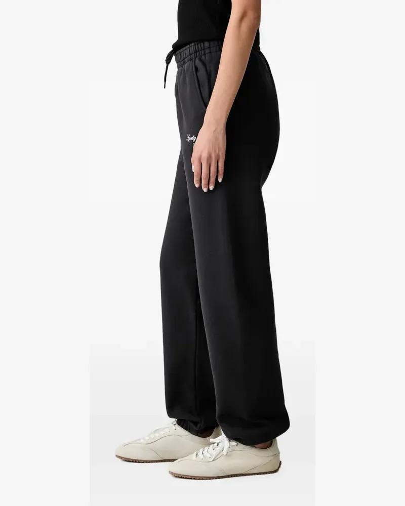 SPORTY & RICH Jogginghose mit Logo-Print - Schwarz Schwarz