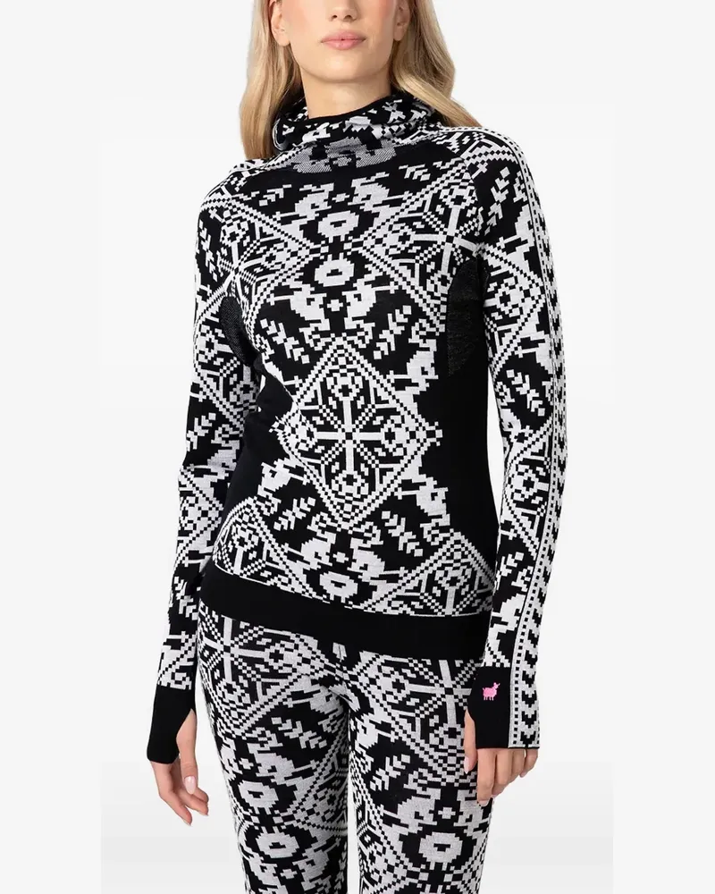 Kari Traa Saga fair isle-knit hoodie - Schwarz Schwarz