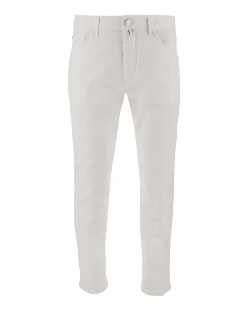 Jacob Cohën logo-patch straight-leg jeans - Weiß Weiß