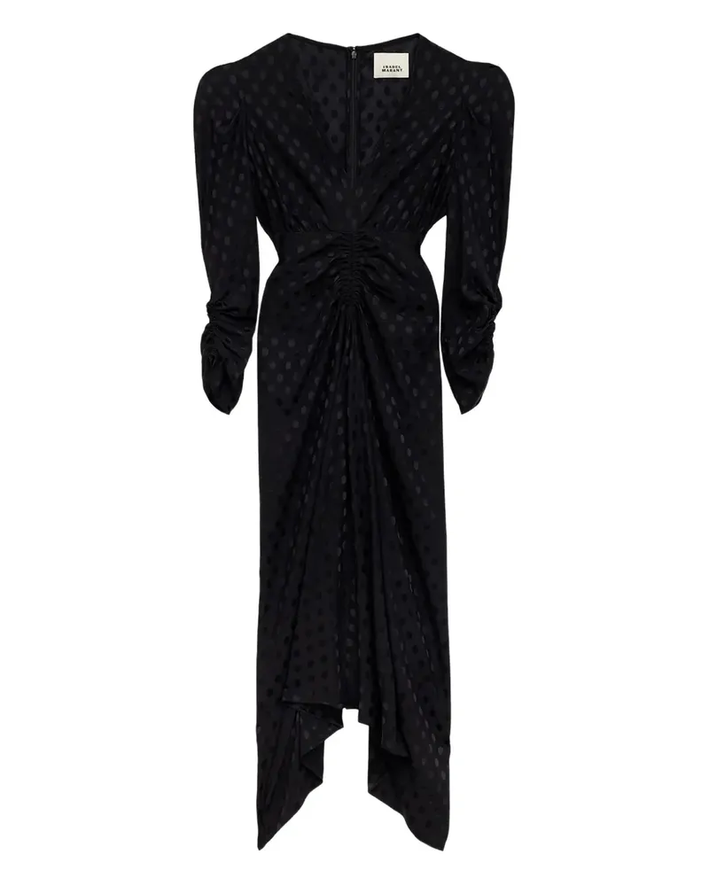 Isabel Marant Midikleid mit Puffärmeln - Schwarz Schwarz