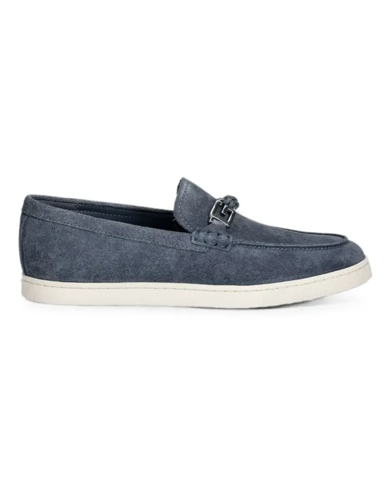 Guess Heaws logo-plaque suede loafers - Blau Blau