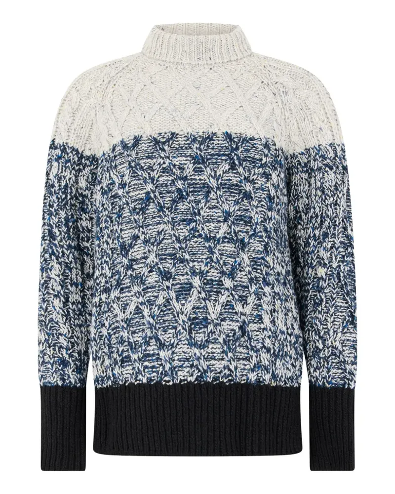 MOORER Lizzy-Ds-W3 cable-knit colour-block sweater - Blau Blau