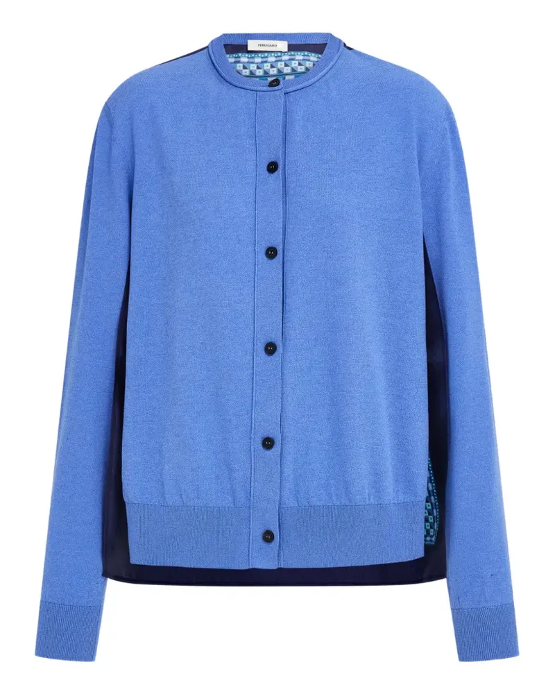 Ferragamo Cardigan mit Feather Show-Print - Blau Blau