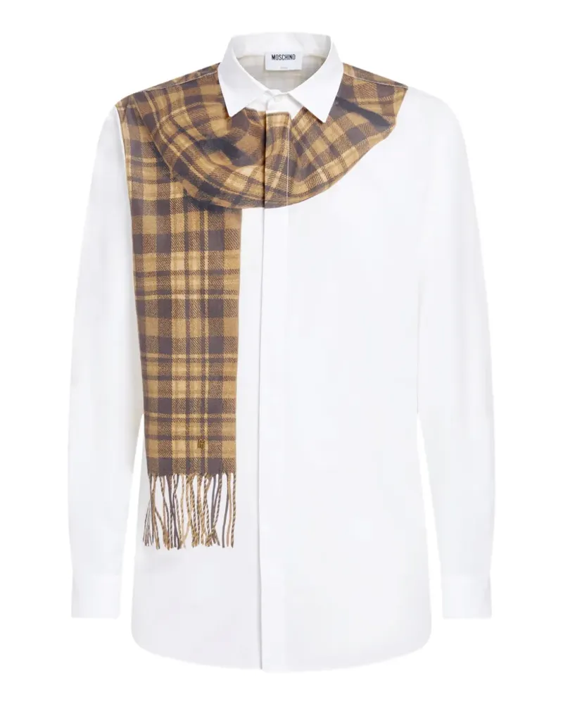 Moschino printed cotton-poplin shirt - Weiß Weiß