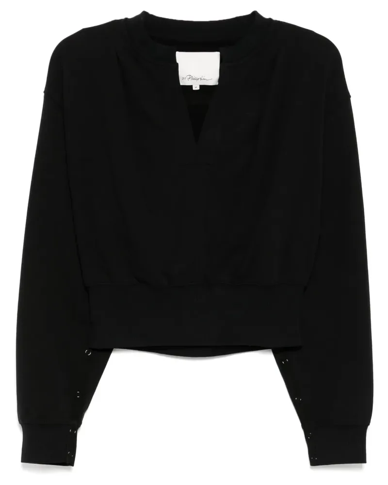 3.1 phillip lim Cropped-Sweatshirt - Schwarz Schwarz