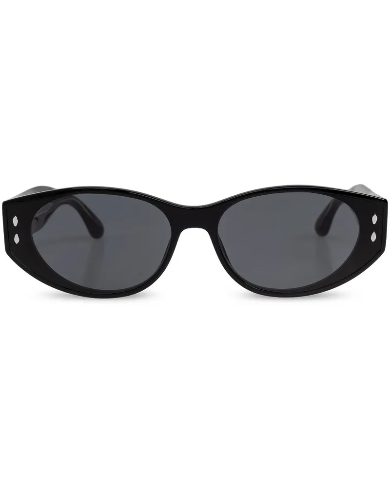 Isabel Marant Sonnenbrille mit ovalem Gestell - Schwarz Schwarz