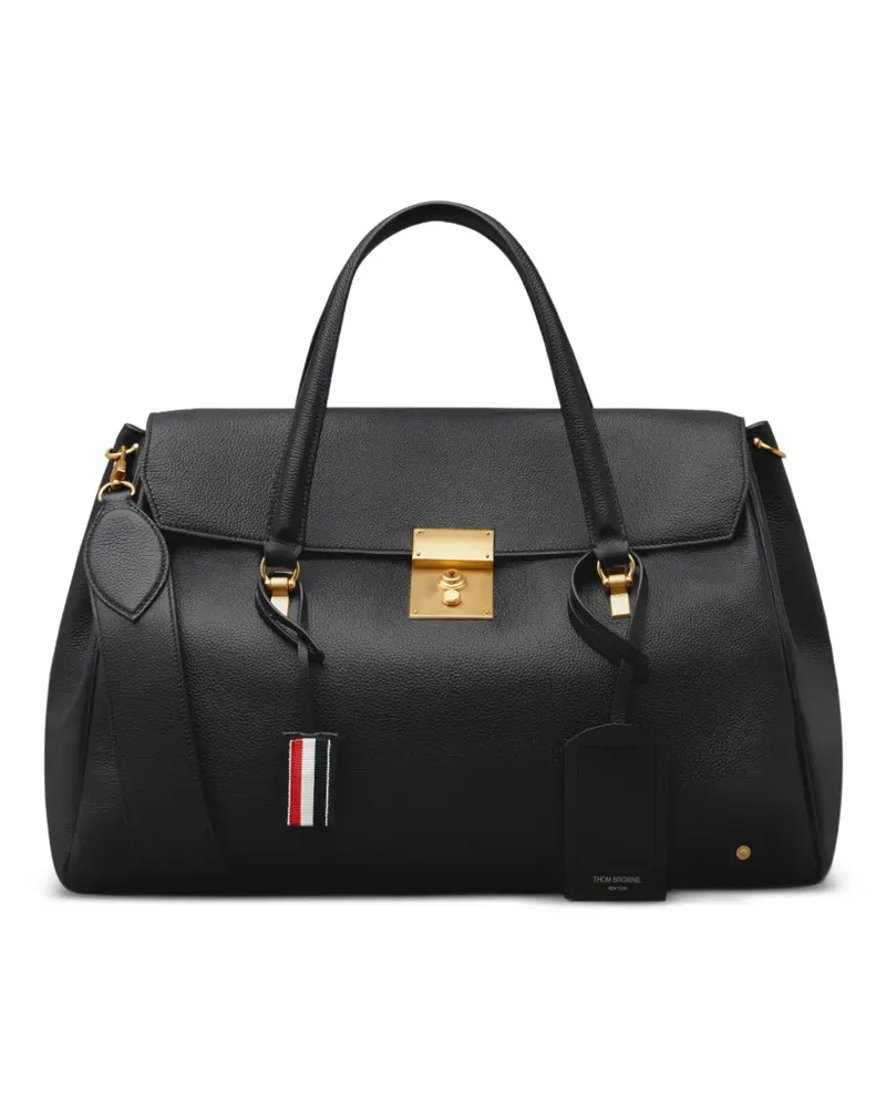 Thom Browne Bolton Reisetasche aus gekörntem Leder - Schwarz Schwarz