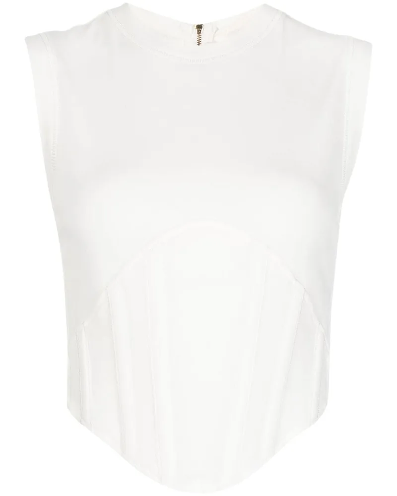 Dion Lee Fein geripptes Top - Weiß Weiß