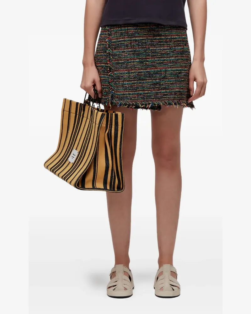 Osklen Tweed-Minirock mit ausgefranstem Saum - Schwarz Schwarz