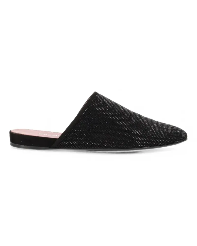 Premiata Mules mit Kristallen - Schwarz Schwarz