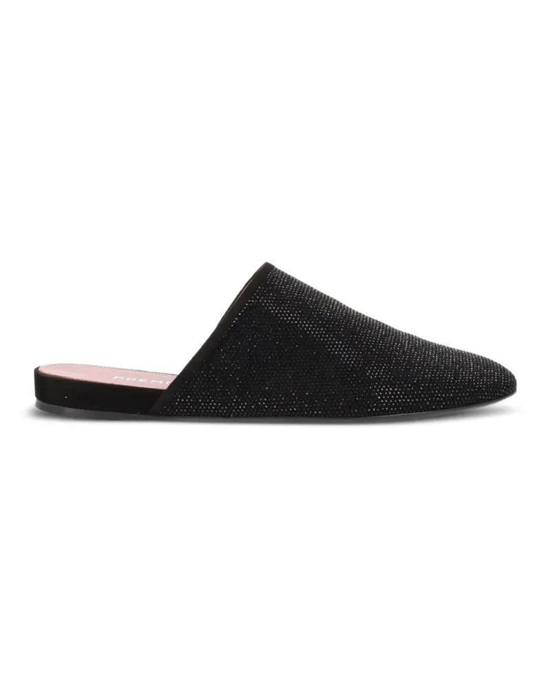 Premiata Mules mit Kristallen - Schwarz Schwarz