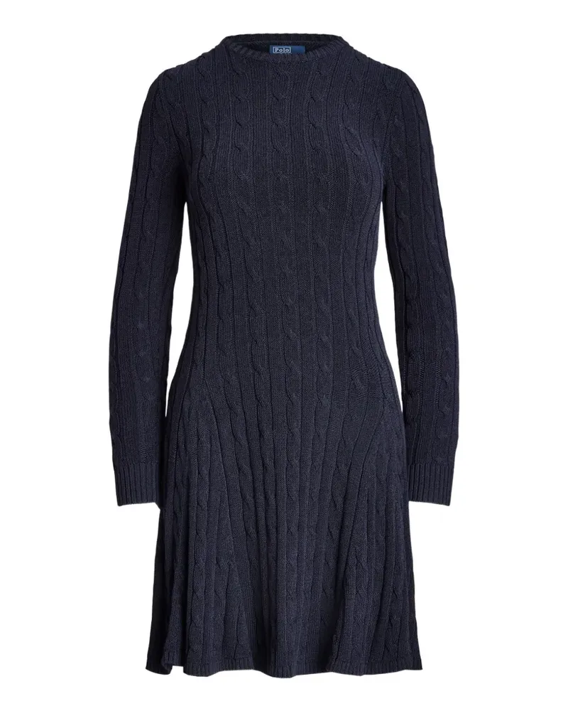 Ralph Lauren A-Linien-Kleid mit Zopfmuster - Blau Blau