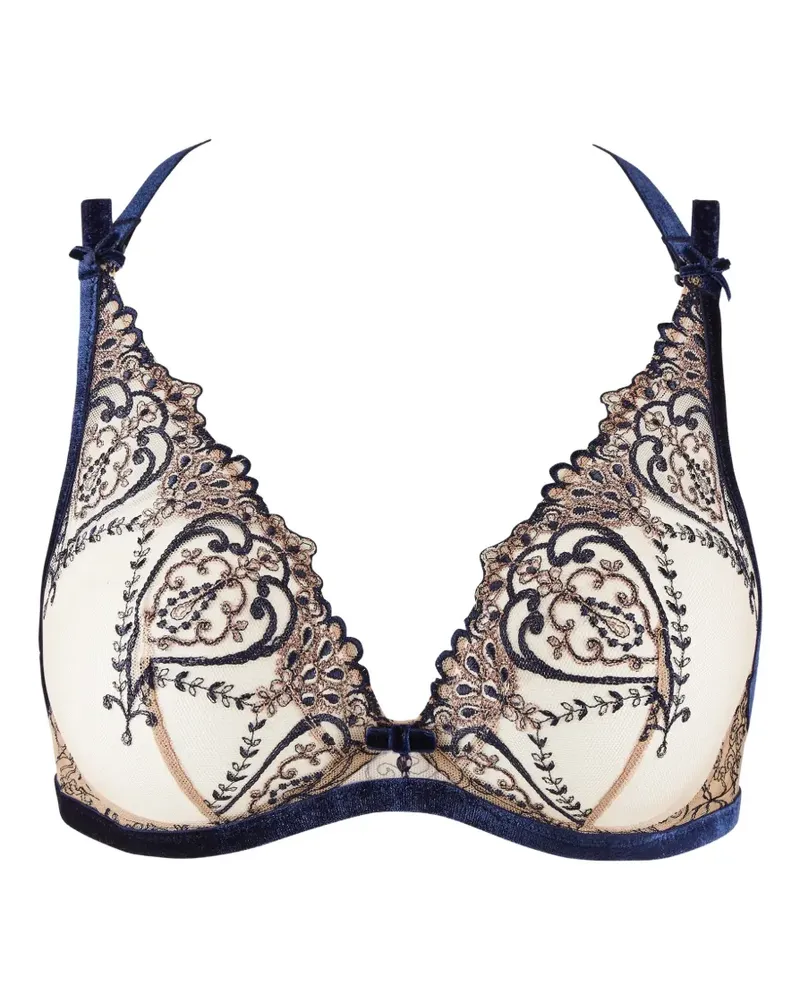 Aubade Bestickter Coeurs Enlacés Bügel-BH - Blau Blau