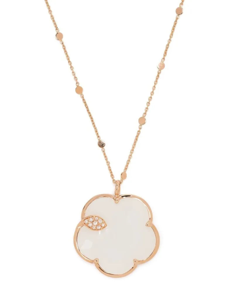 Pasquale Bruni 18kt Ton Joli Rotgoldhalskette mit Diamanten - Rosa Rosa