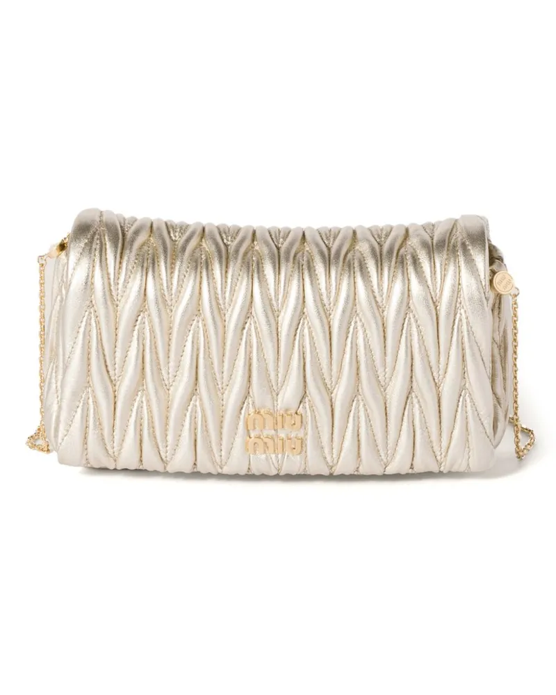 Miu Miu Umhängetasche aus Matelassé-Leder - Gold Gold