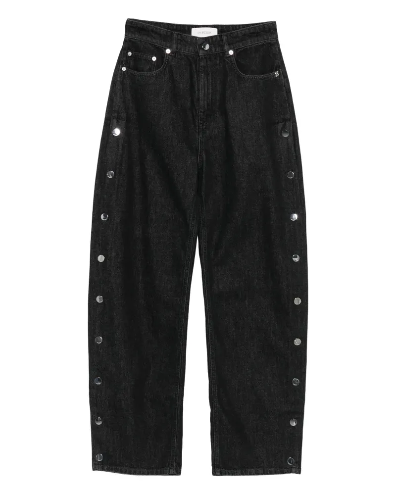 SPORTMAX Galante Jeans mit seitlichen Knöpfen - Schwarz Schwarz