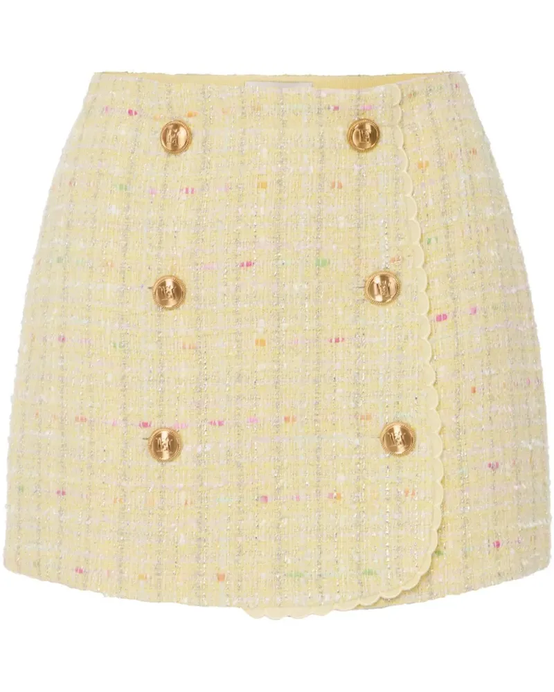 Elisabetta Franchi Lurex-Minirock aus Bouclé - Gelb Gelb