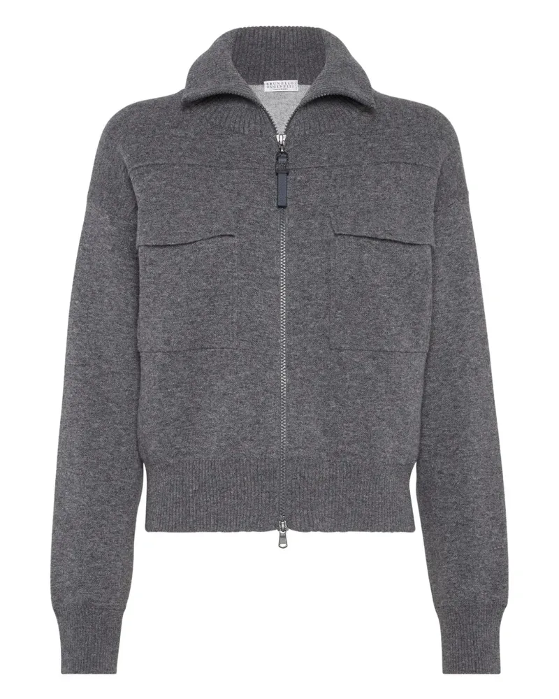 Brunello Cucinelli Doppelstrick-Cardigan - Grau Grau