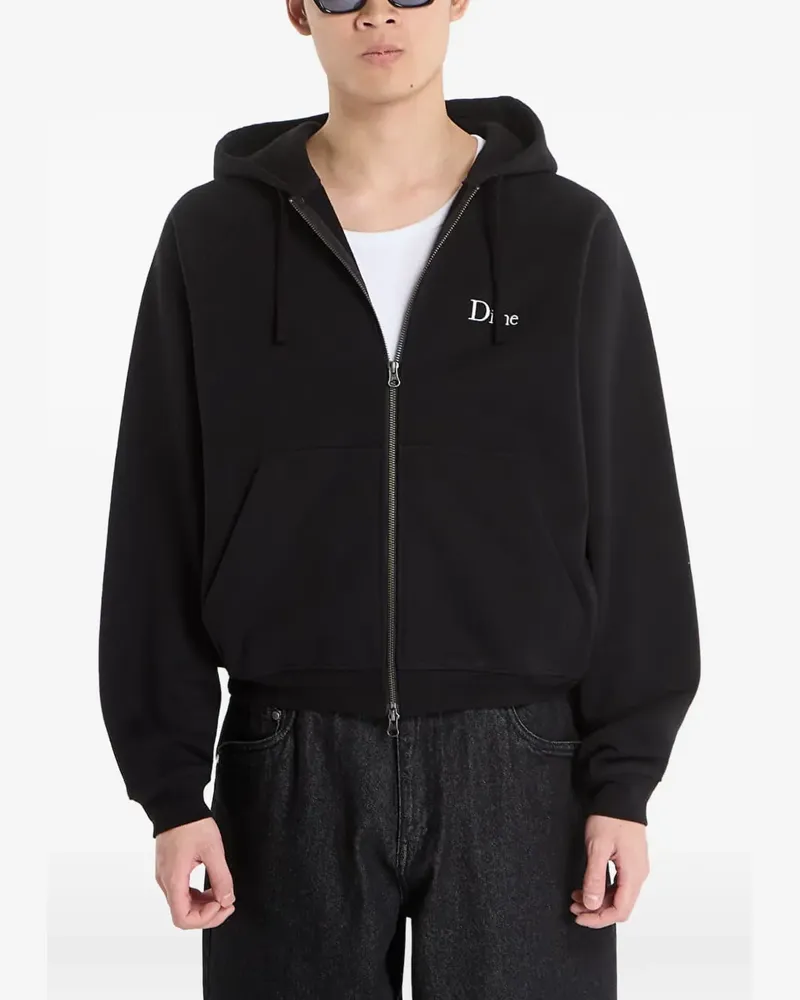 Dime logo-embroidered zip-up hoodie - Schwarz Schwarz