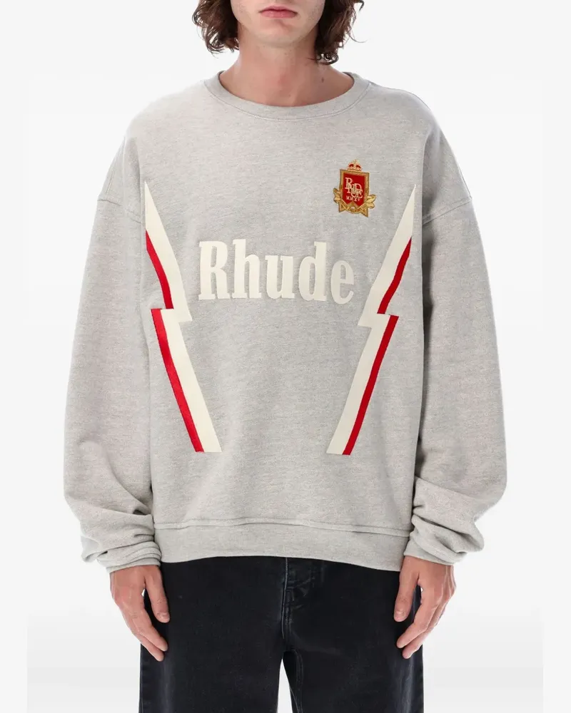 RHUDE Sweatshirt mit Logo-Stickerei - Grau Grau