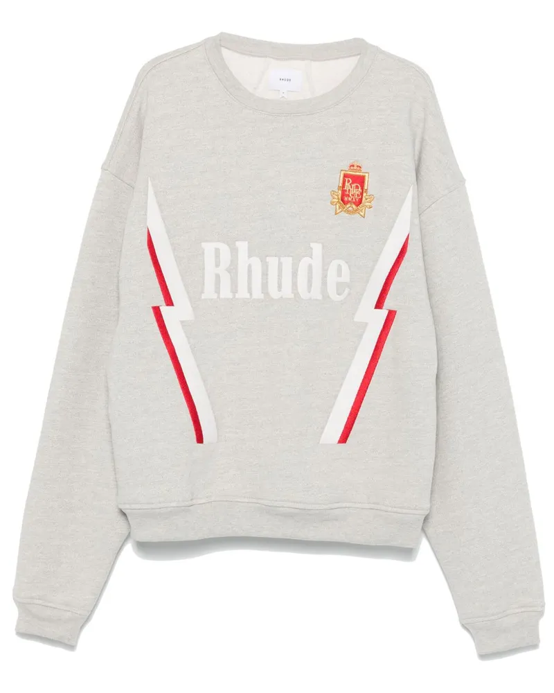 RHUDE Sweatshirt mit Logo-Stickerei - Grau Grau