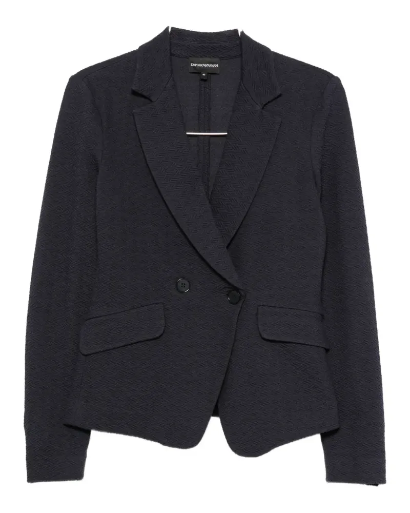 Emporio Armani double-breasted textured jacket - Blau Blau