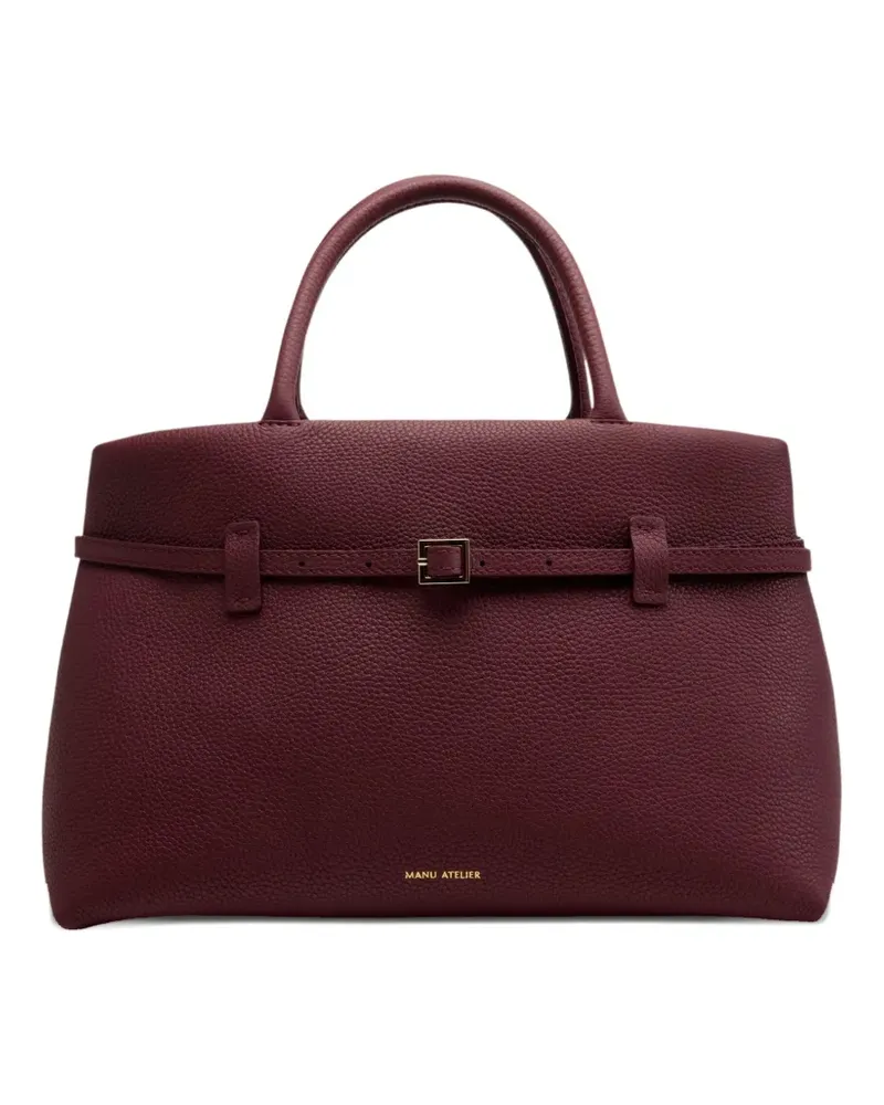 Manu Atelier Gehämmerte Tasche mit Schnallenriemen - Rot Rot